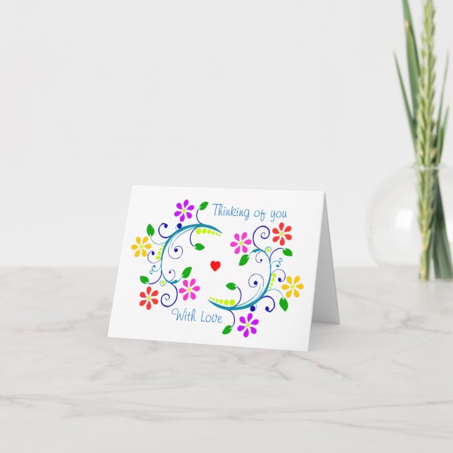 Carte Peut Dieu bénir vous et votre famille - les fleurs (Devant)