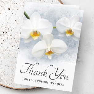 Carte phalaenopsis orchidée blanche texte personnalisé m