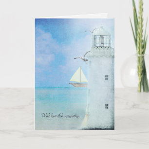 Carte Phare blanc et voilier sympathie