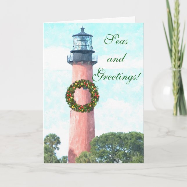 Carte phare de Noël côtier Jupiter Inlet (Devant)