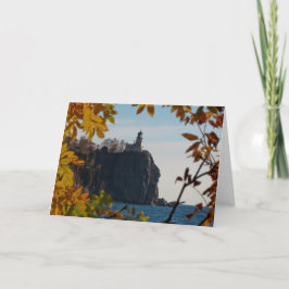 Carte Phare fendu de roche dans l'automne