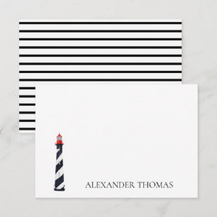 Carte Phare noir et blanc de la côte marine