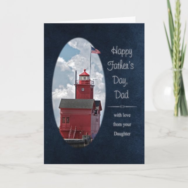 Carte Phare rouge pour papa (Devant)