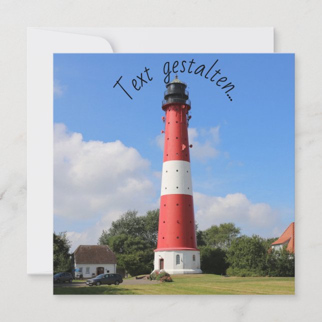 Carte Phare sur l'île de Pellworm en été (Devant)