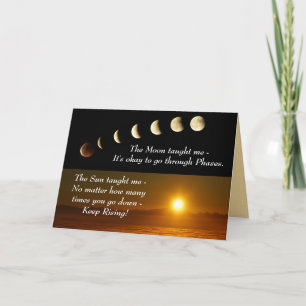 Carte Phases de la lune Sun lève une citation inspirante