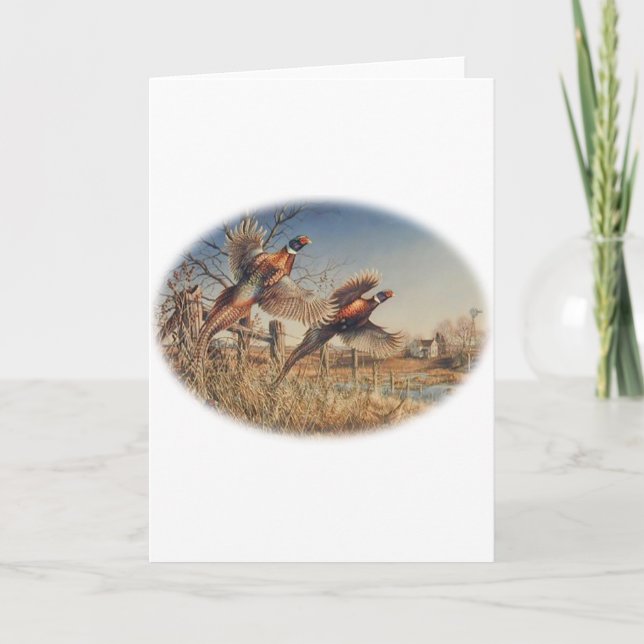 Carte Pheasants Aloft - Grande Chasse à la ferme (Devant)