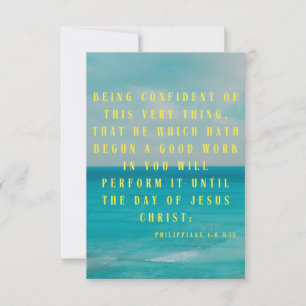Carte Philippiens 1:6 KJV Bible Écriture Pic Salutation
