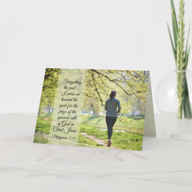 Carte Philippiens 3:13-14 Je presse vers le but (Devant)