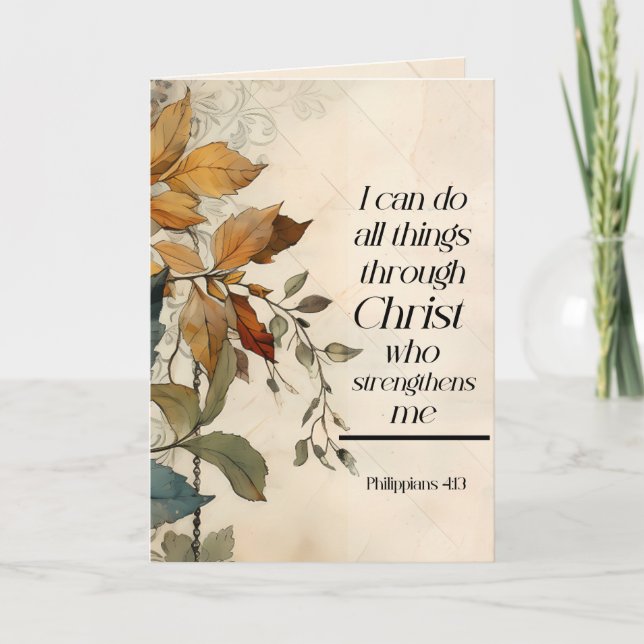 Carte Philippiens 4:13 Toutes les choses par la Bible du (Devant)