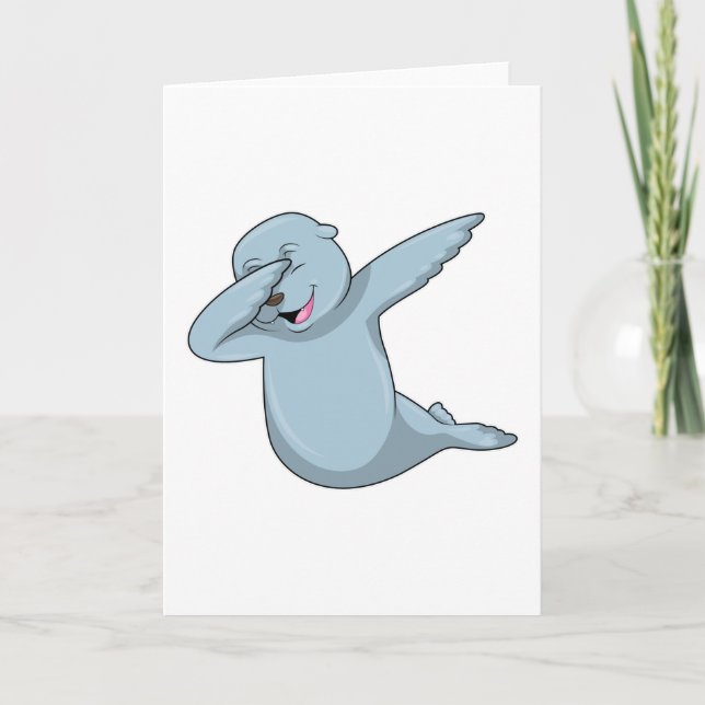 Carte Phoque à la danse hip hop Dab (Devant)