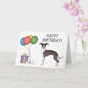 Carte Phoque Et Blanc Greyhound Italien - Joyeux anniver
