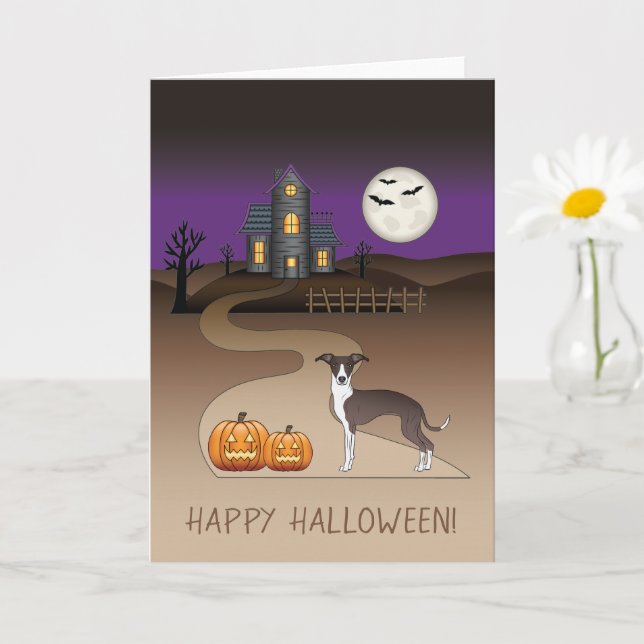 Carte Phoque Et Blanc Iggy Et Halloween Maison Hantée (Petite plante)