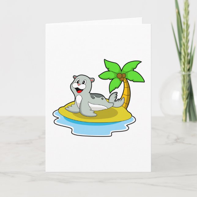 Carte Phoque sur l'île (Devant)