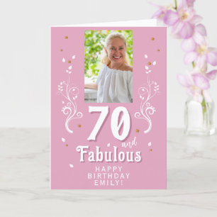 Carte Photo 70 ans et feuillage fabuleux pour 70e annive