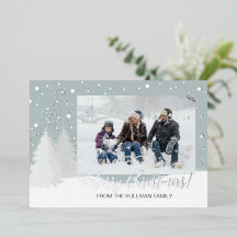 Carte photo à huile d'argent neigeux