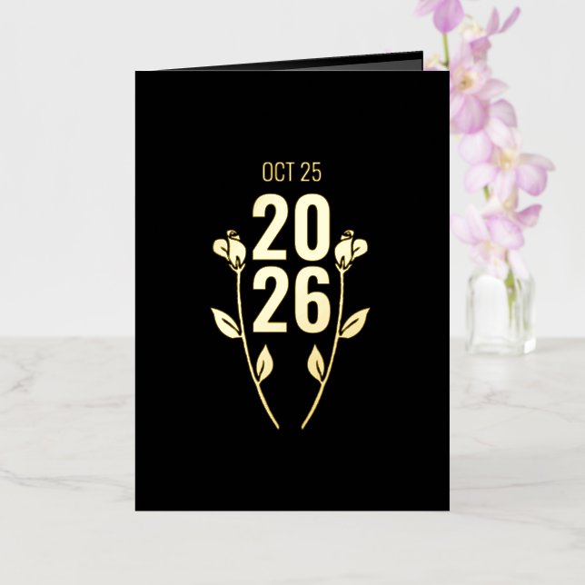 Carte photo à huile pliée pour l'anniversaire du m (Orchidée)