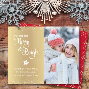 Carte photo à petit budget Jours de Noël Merry Bri