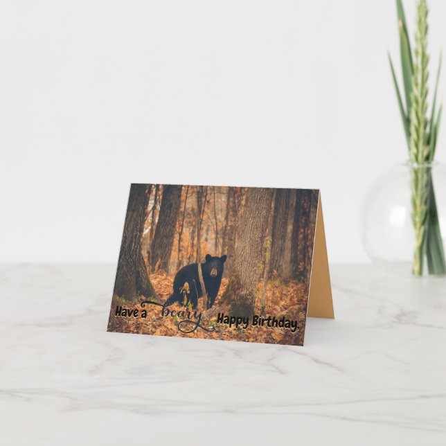 Carte Photo adorable Ours Noir (Devant)