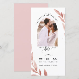 Carte Photo Arch, Mariage Blush Enregistrer La Date Sign