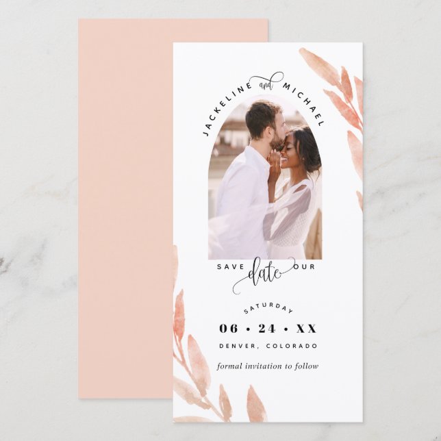 Carte Photo Arch, Mariage De Pêche Enregistrer Le Signet (Devant / Derrière)