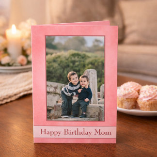 Carte Photo assez rose de maman de joyeux anniversaire