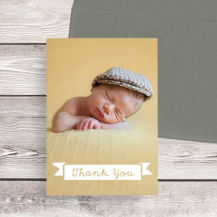 Carte photo baby shower Merci