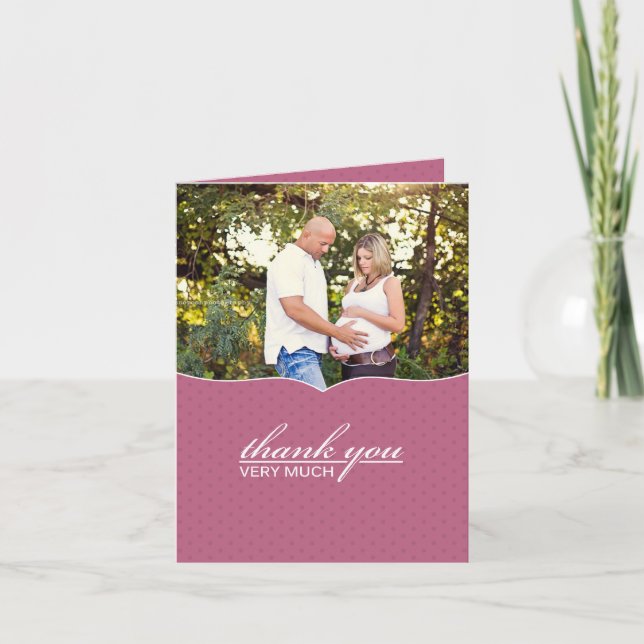 Carte photo Baby shower Merci (Devant)