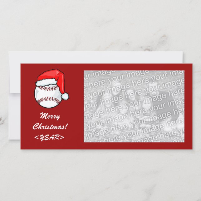 Carte photo - Baseball de Noël (Devant)