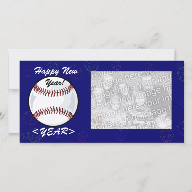 Carte photo - Baseball de Nouvel An (Devant)