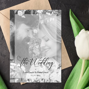 Carte Photo Black White Minimalist effet Vellum