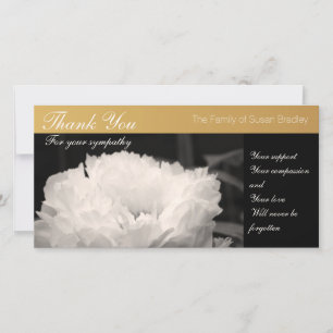 Carte photo blanc de Merci de sympathie de la