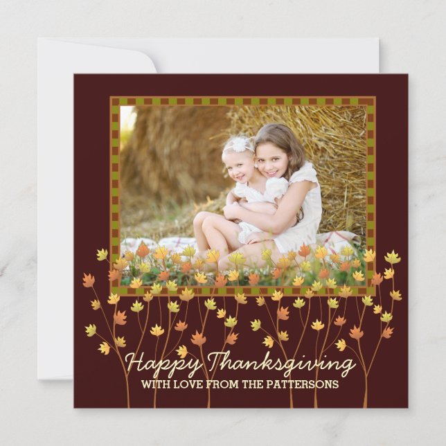 Carte photo Bon thanksgiving Carré  d'automne (Devant)