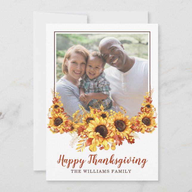 Carte Photo Bon thanksgiving rustique (Devant)