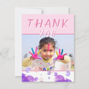 Carte Photo Bulles Roses Fête d'anniversaire pour filles