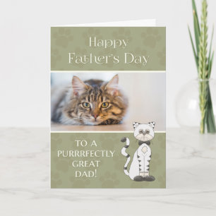 Carte Photo Cat sur Fête des pères personnalisée