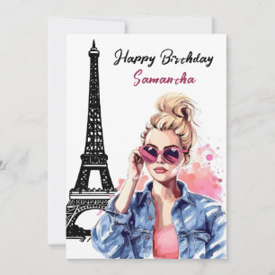 Carte Photo Chic Tour Eiffel Chic Girl Paris Anniversair