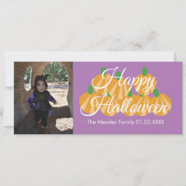 Carte Photo Citrouille Orange Halloween