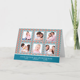 Carte Photo Collage avec Fan Pattern Decorative