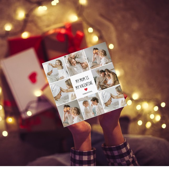 Carte Photo Collage | Ma mère est mon cadeau Valentine (Créateur téléchargé)