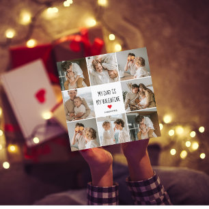 Carte Photo Collage Mon père est mon cadeau Valentine