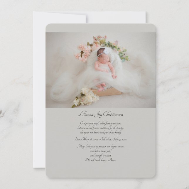 Carte photo commémoratif de bébé (Vous récupérez l (Devant)