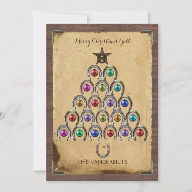 Carte photo Country Horseshoe Christmas (Devant)