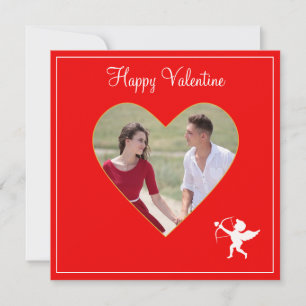 Carte Photo Couple Personnalisé & Cupide Valentine
