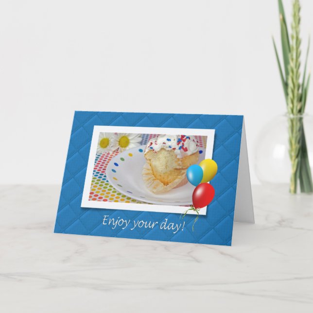 Carte Photo Cupcake Anniversaire (Devant)