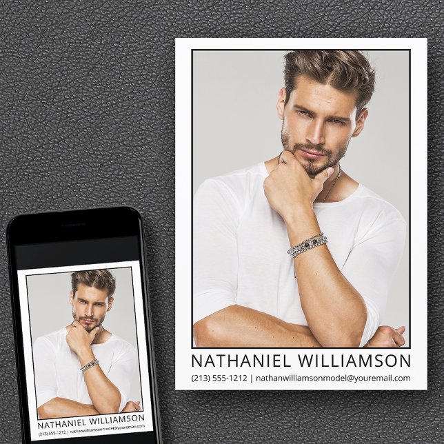 Carte photo d'acteur de modèle Pro moderne (Customize to change background color, text size, style or to add more photos to back of card.)