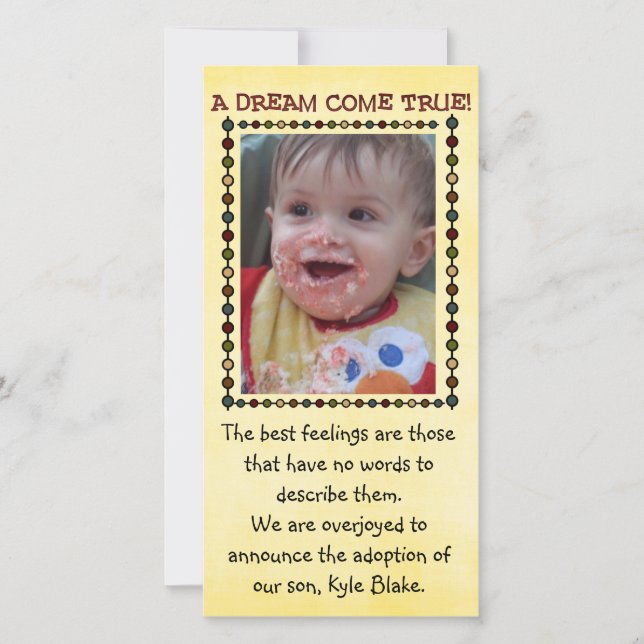 carte photo d'adoption (Devant)