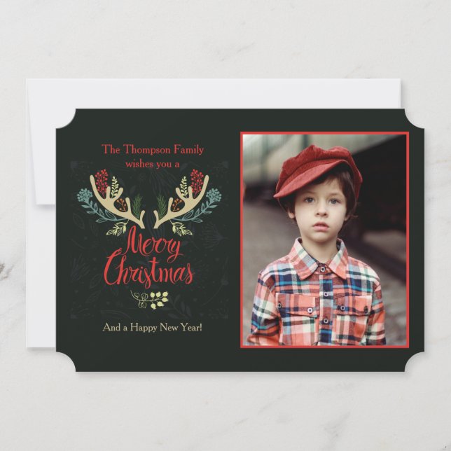 Carte photo d'andouillers de Noël (Devant)