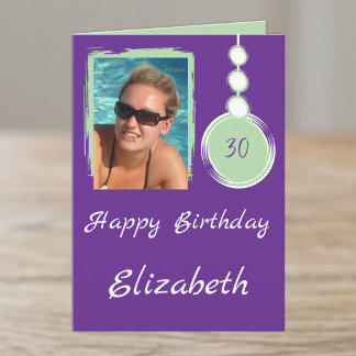 Carte Photo d'anniversaire 30 ans violet