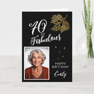 Carte photo d'anniversaire 70 ans avec feuillage f