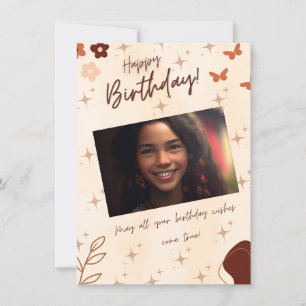 Carte photo d'anniversaire de Boho